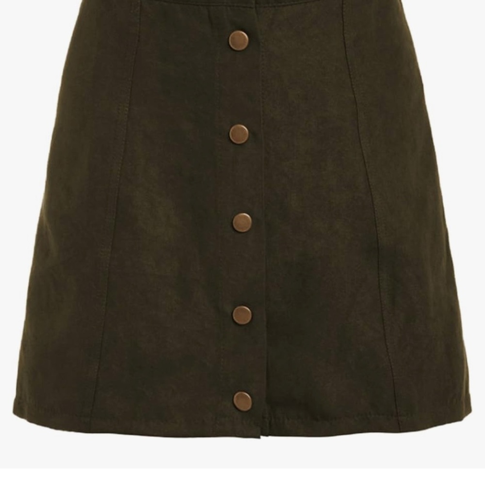 Green A-Line Mini Skirt